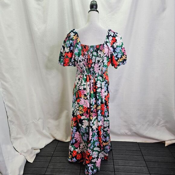 Old Navy Multi Floral Puff Sleeve Swing Dress Size Large - Picture 7 of 11
